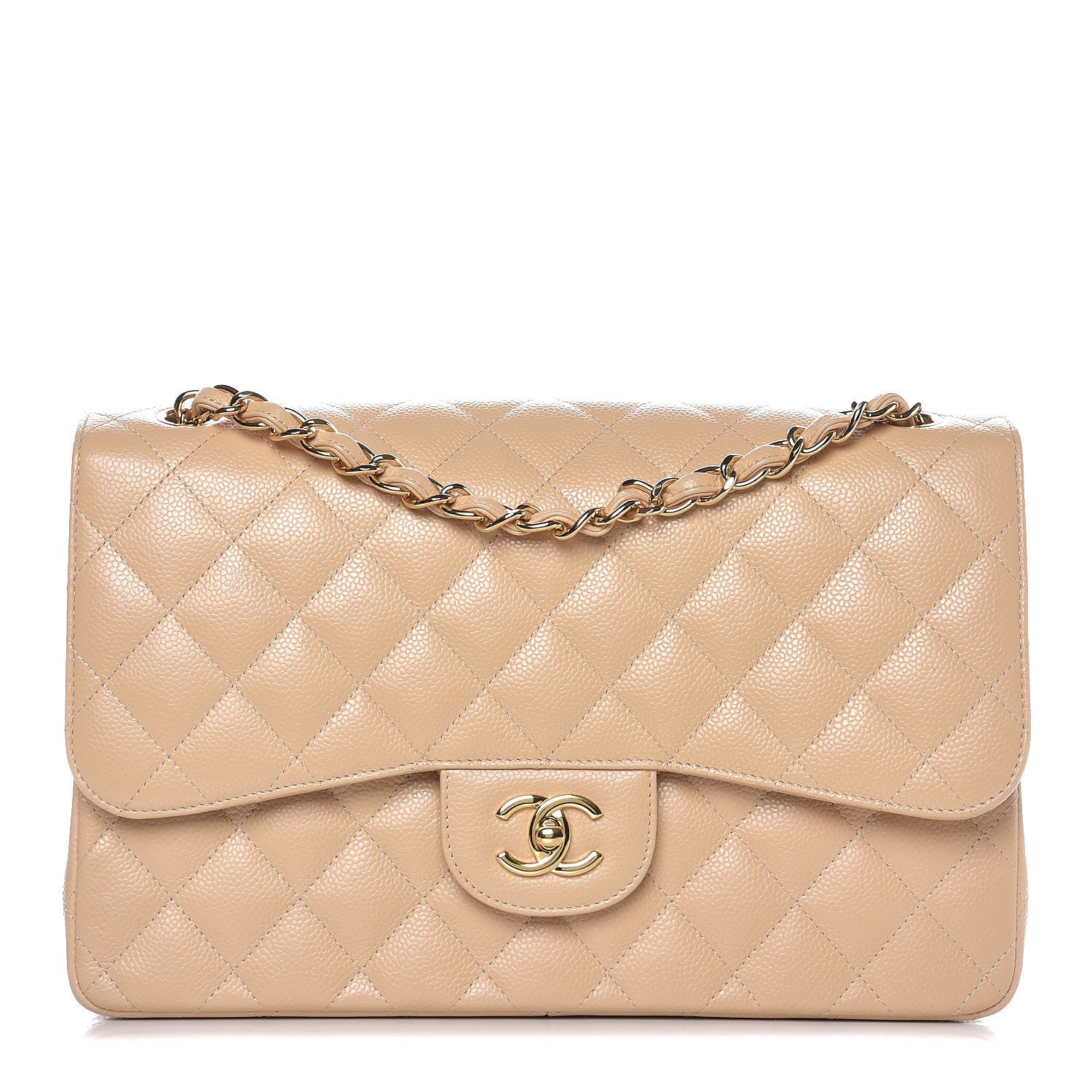 Chanel Caviar Quilted Jumbo Double Flap Beige Clair 1 of 8