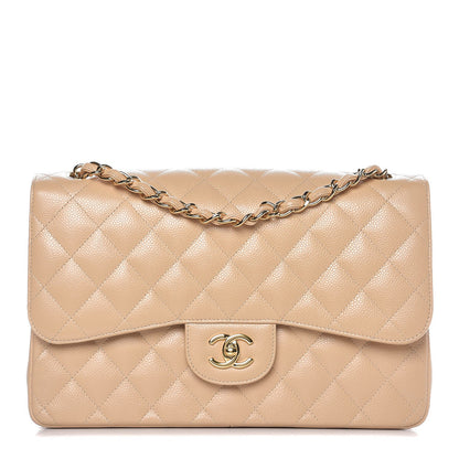 Chanel Caviar Quilted Jumbo Double Flap Beige Clair 1 of 8