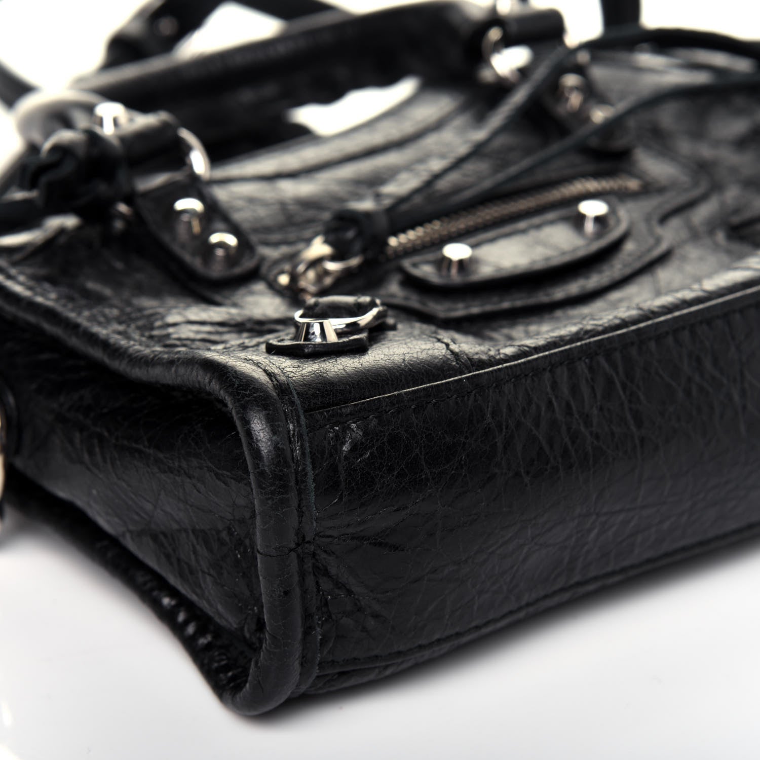 Balenciaga Agneau Classic Silver Hardware Nano City Black 9 of 14