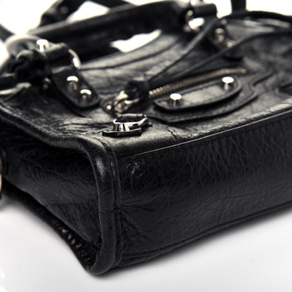 Balenciaga Agneau Classic Silver Hardware Nano City Black 9 of 14