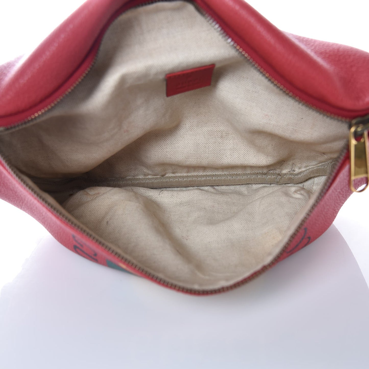 Grained Calfskin Logo Belt Bag Hibiscus Red