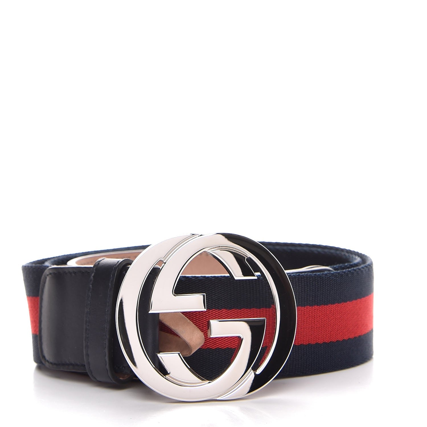 Gucci Canvas Web Interlocking G Belt 85 34 Navy 1 of 6