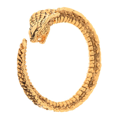 Saint Laurent Metal Asymmetrical Cobra Earrings Gold 4 of 5