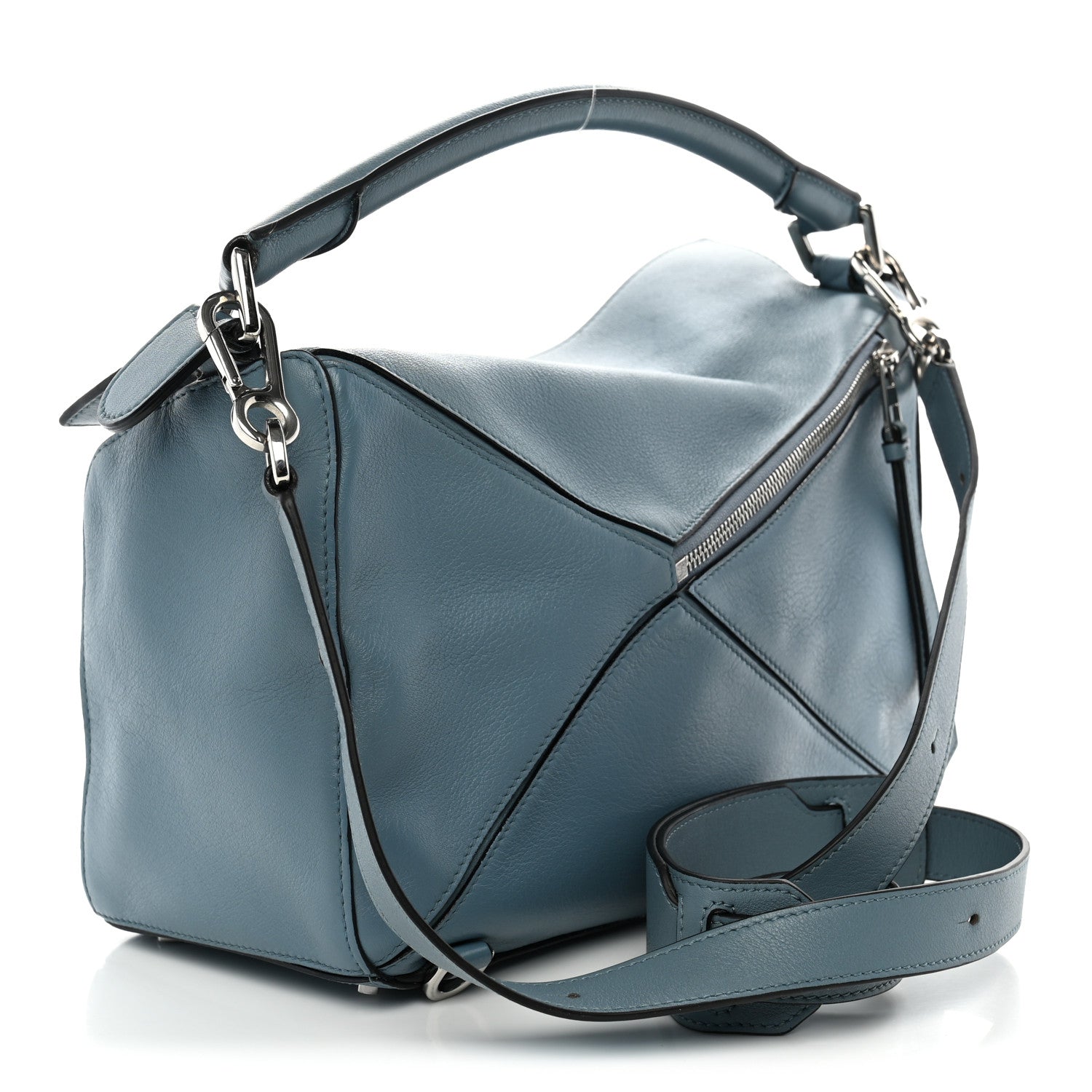 Loewe Calfskin Medium Puzzle Bag Stone Blue 3 of 12