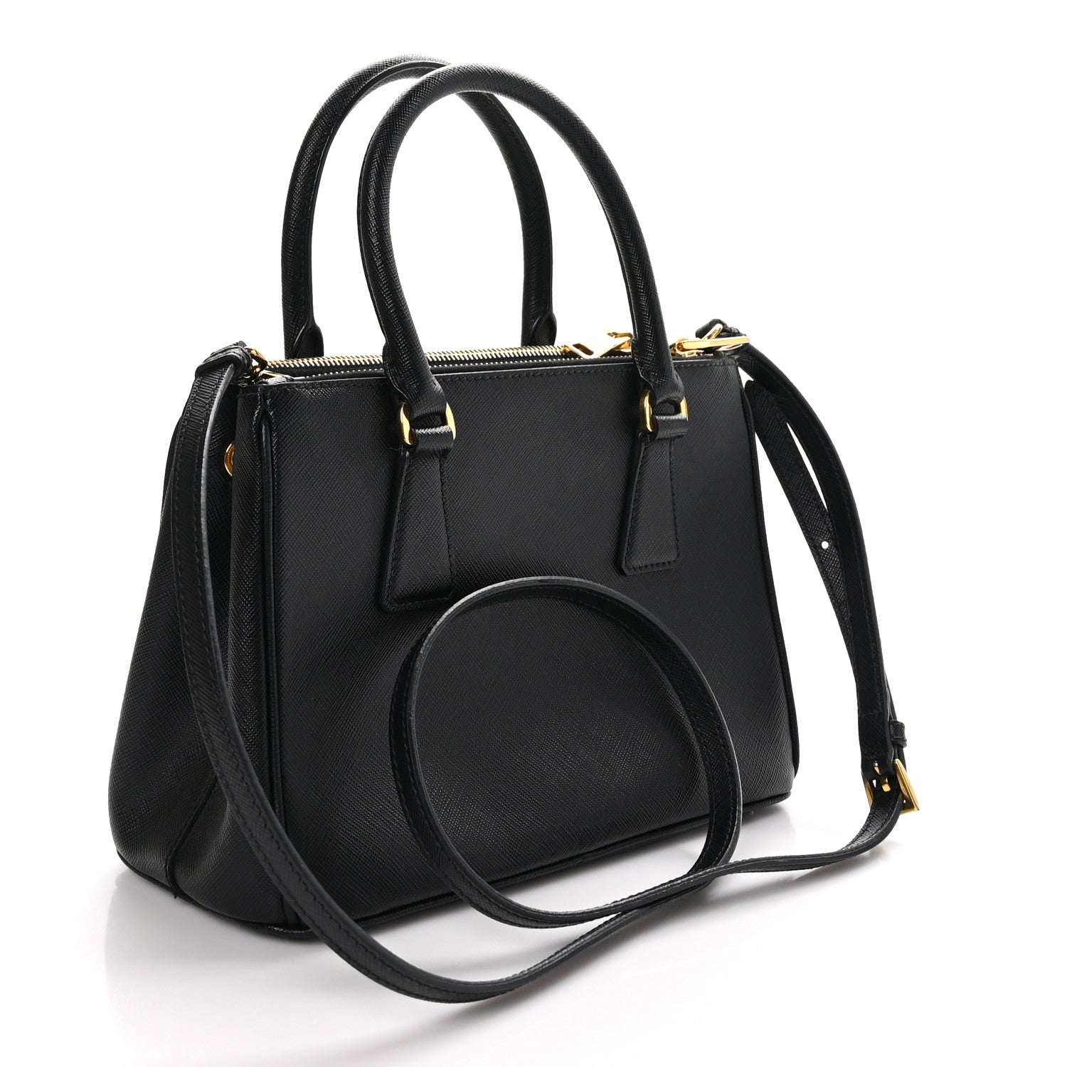 Prada Saffiano Lux Mini Galleria Double Zip Tote Black 3 of 10