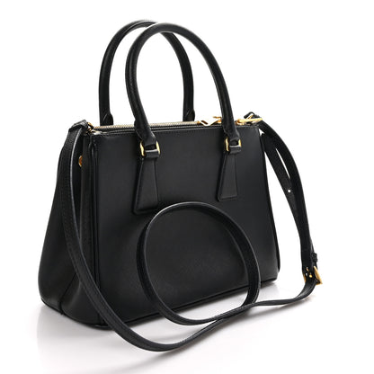 Prada Saffiano Lux Mini Galleria Double Zip Tote Black 3 of 10