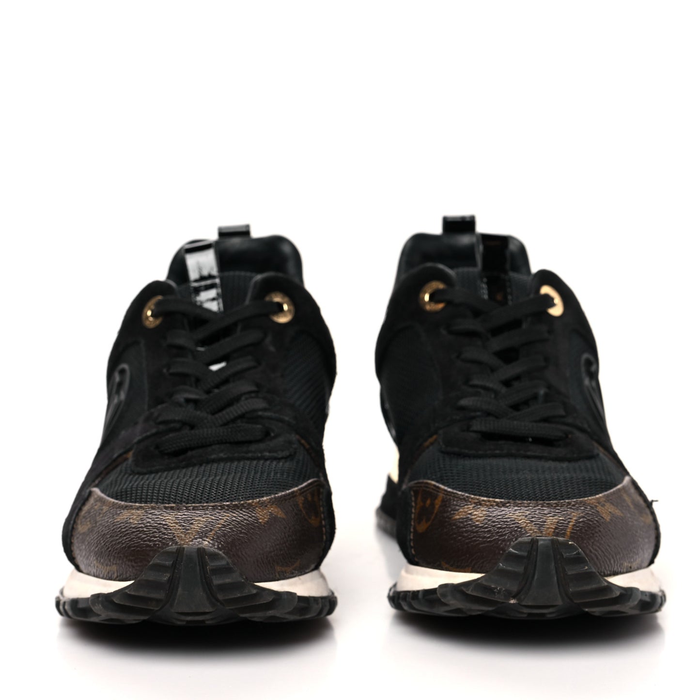 Suede Monogram Run Away Sneakers 36.5 Black