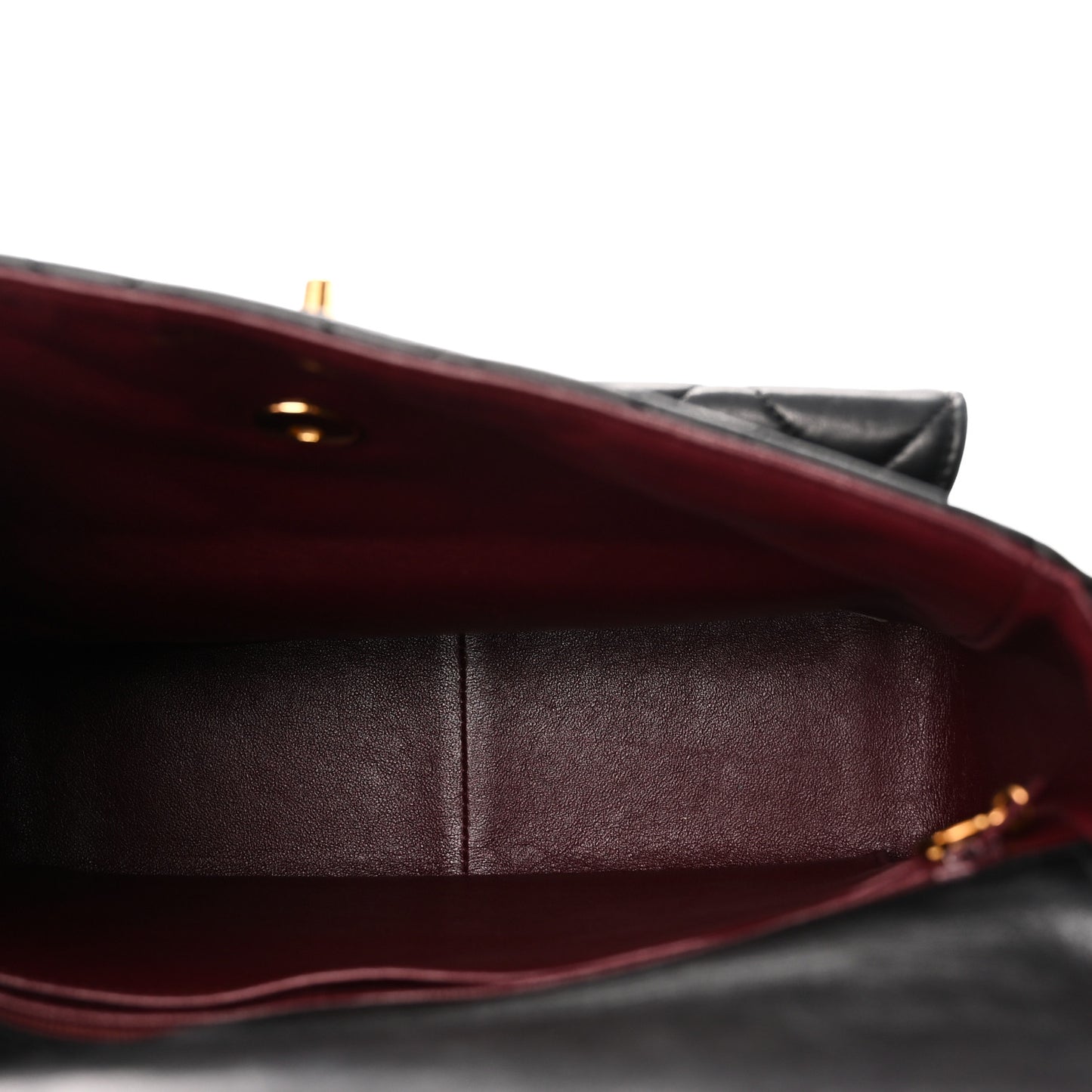 Lambskin Quilted Double Pocket Shoulder Bag Black