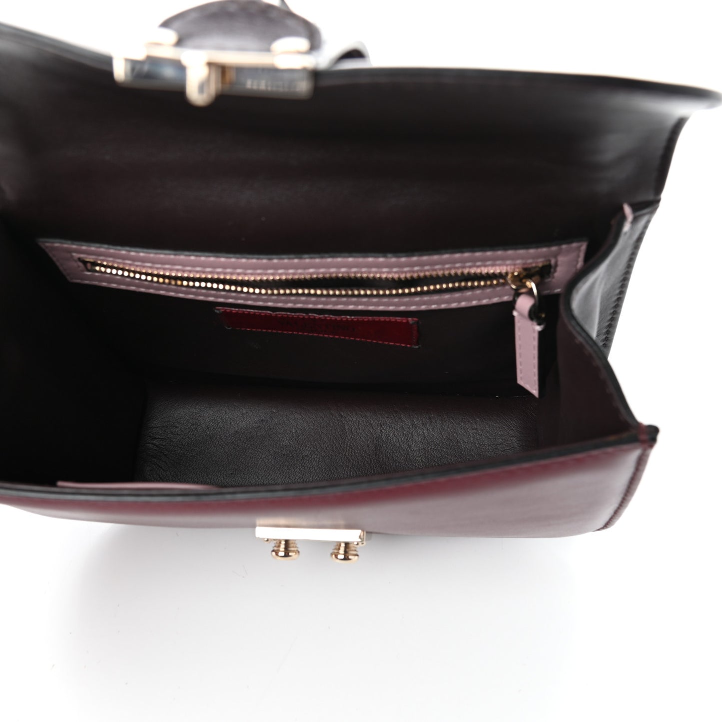 Vitello Small Glam Lock Rockstud Flap Rubin Water Rose Marine