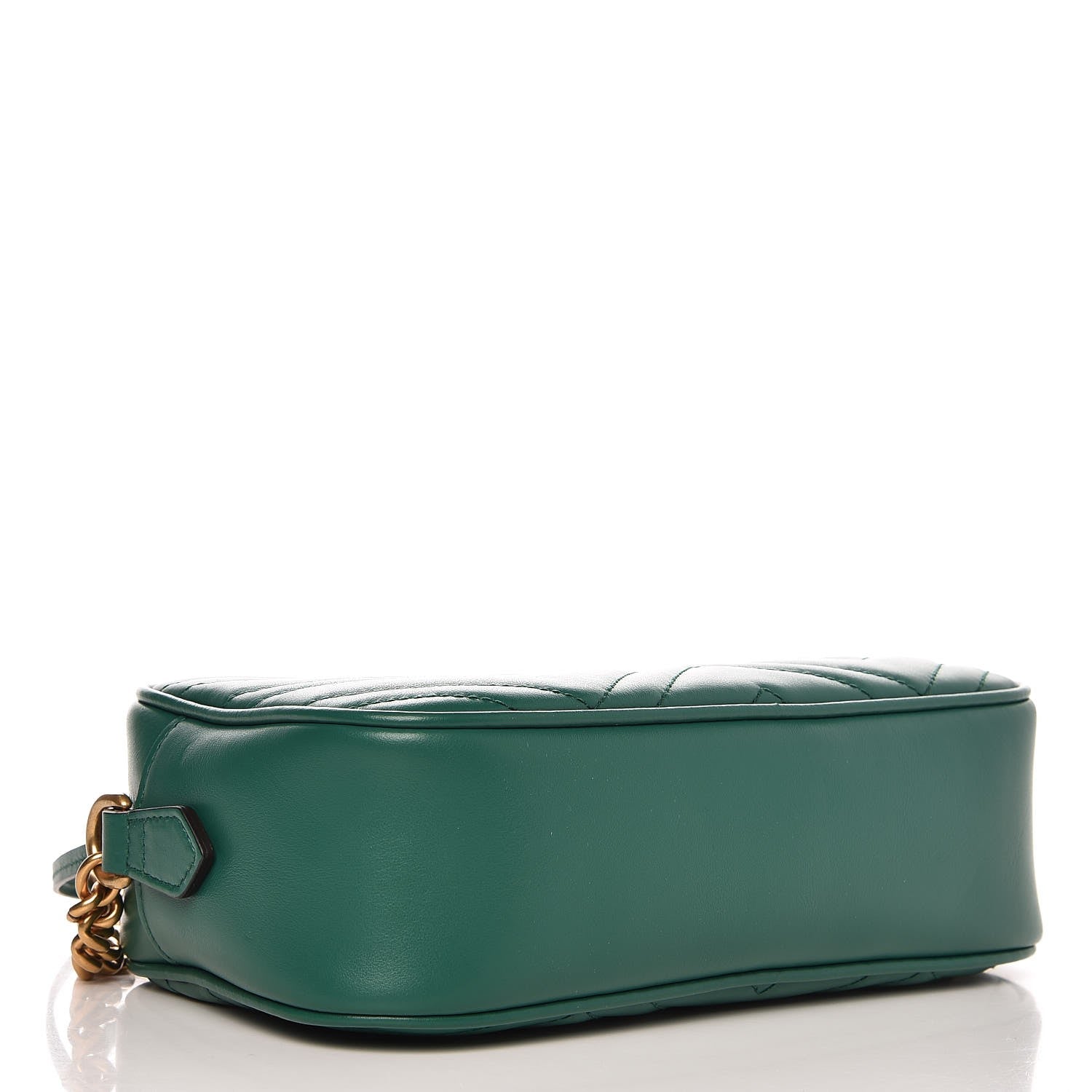 Gucci Calfskin Matelasse Small GG Marmont Chain Shoulder Bag Emerald Green 4 of 7