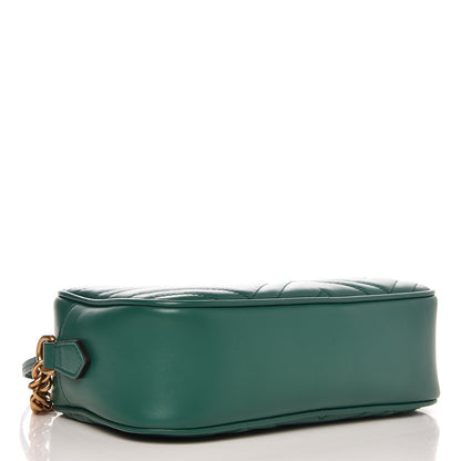 Gucci Calfskin Matelasse Small GG Marmont Chain Shoulder Bag Emerald Green 4 of 7