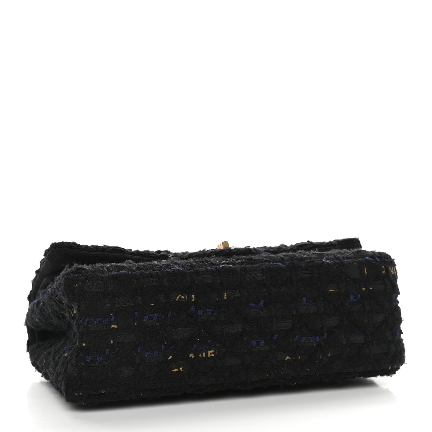 Chanel Tweed Quilted 2.55 Reissue 225 Flap Black Gold Navy 4 of 9