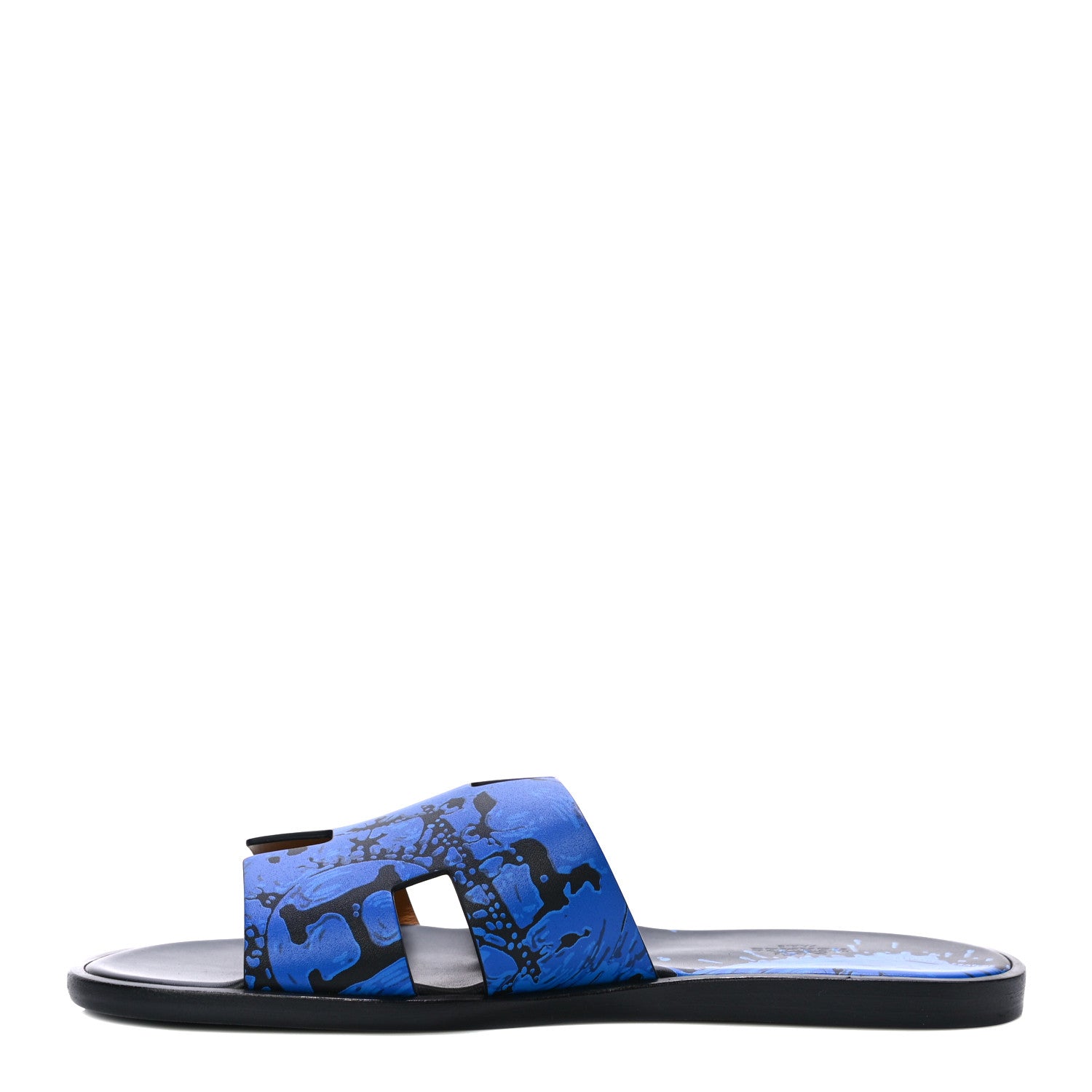 Hermes Calfskin Mens Peinture Fraiche Izmir Sandals 42.5 Bleu Electrique 1 of 16