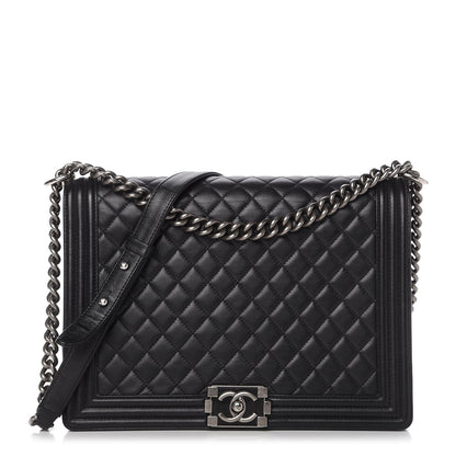 Chanel Calfskin Quilted Large Boy Flap Black 1 of 10