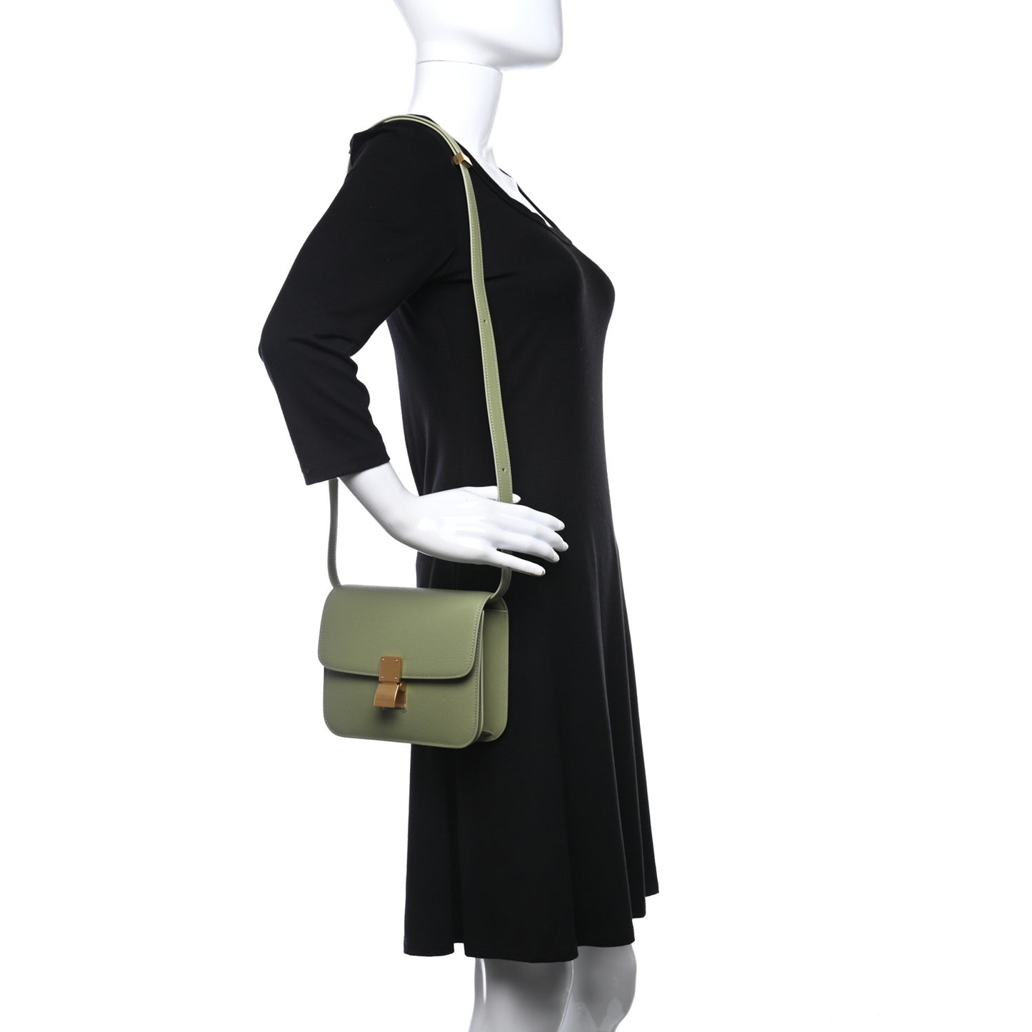 Liege Calfskin Teen Classic Box Flap Bag Sage