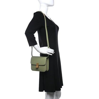 Celine Liege Calfskin Teen Classic Box Flap Bag Sage 2 of 9
