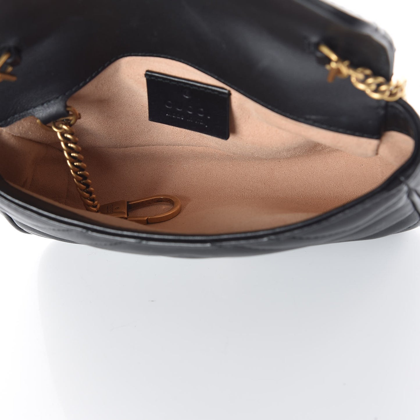 Calfskin Matelasse Super Mini GG Marmont Shoulder Bag Black