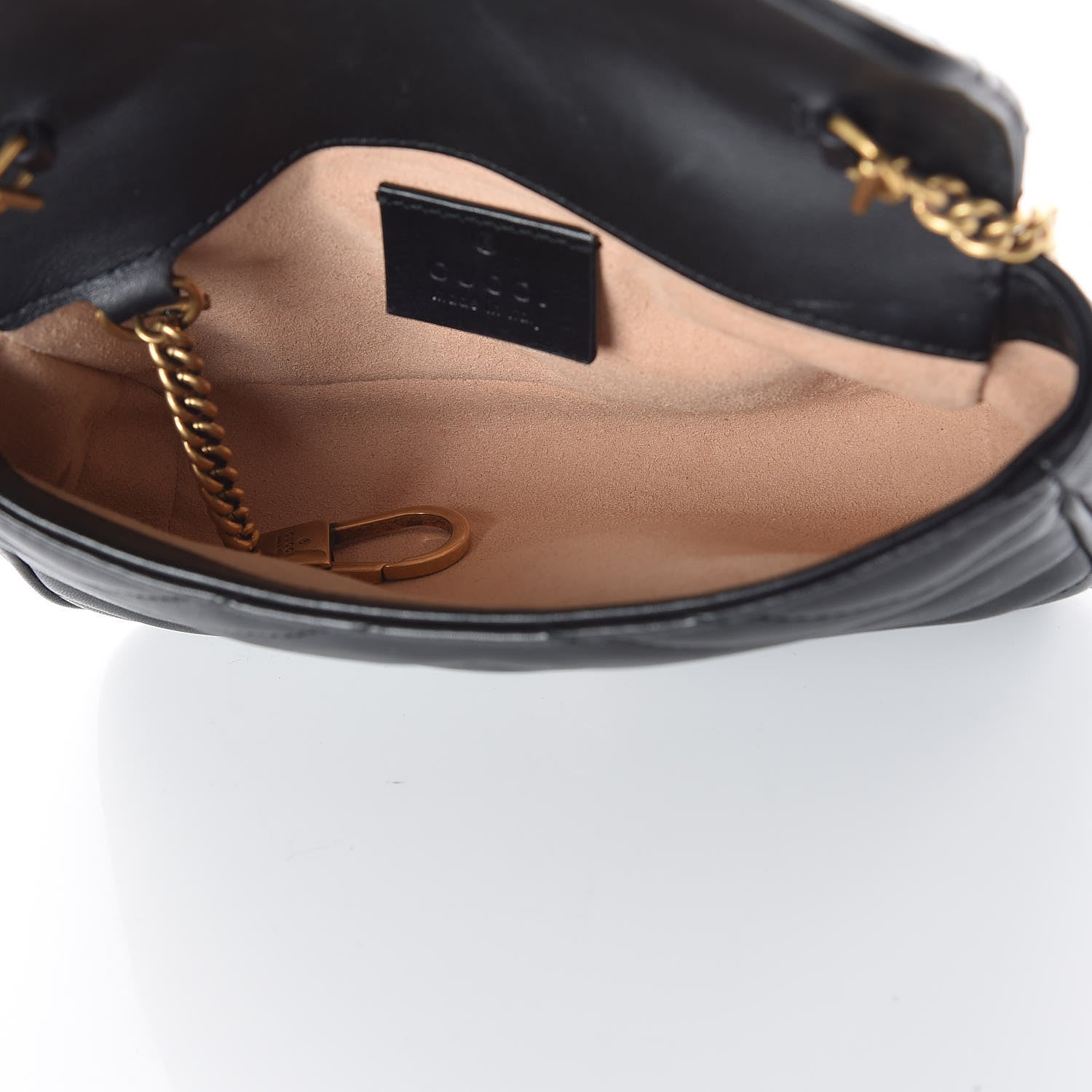 Gucci Calfskin Matelasse Super Mini GG Marmont Shoulder Bag Black 5 of 11