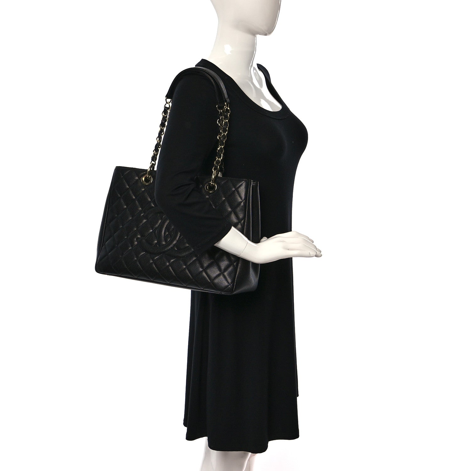 Chanel Caviar Quilted Grand Shopping Tote GST Black 2 of 9