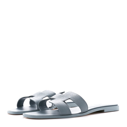 Hermes Epsom Oran Sandals 40 Gris Antarctique 3 of 8