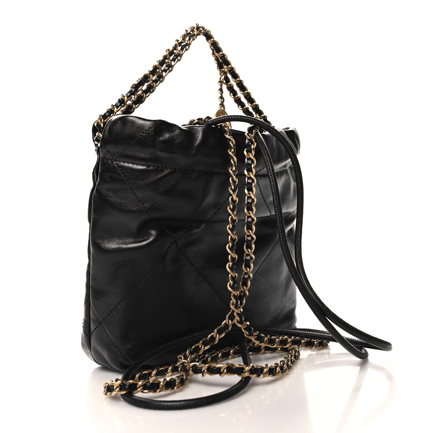 Chanel Shiny Calfskin Quilted Mini Chanel 22 Black 3 of 10