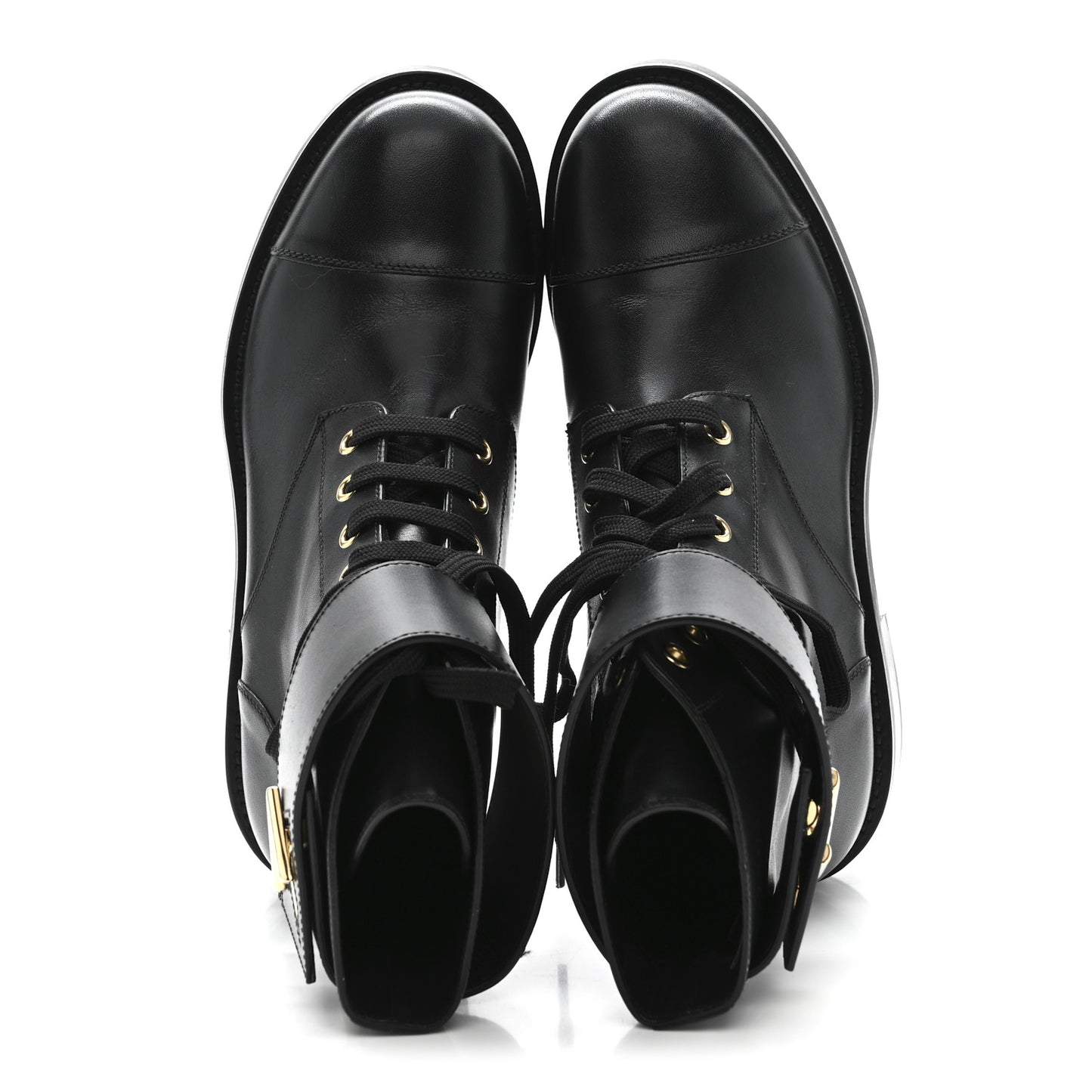 Calfskin Wonderland Flat Ranger Boots 37 Black
