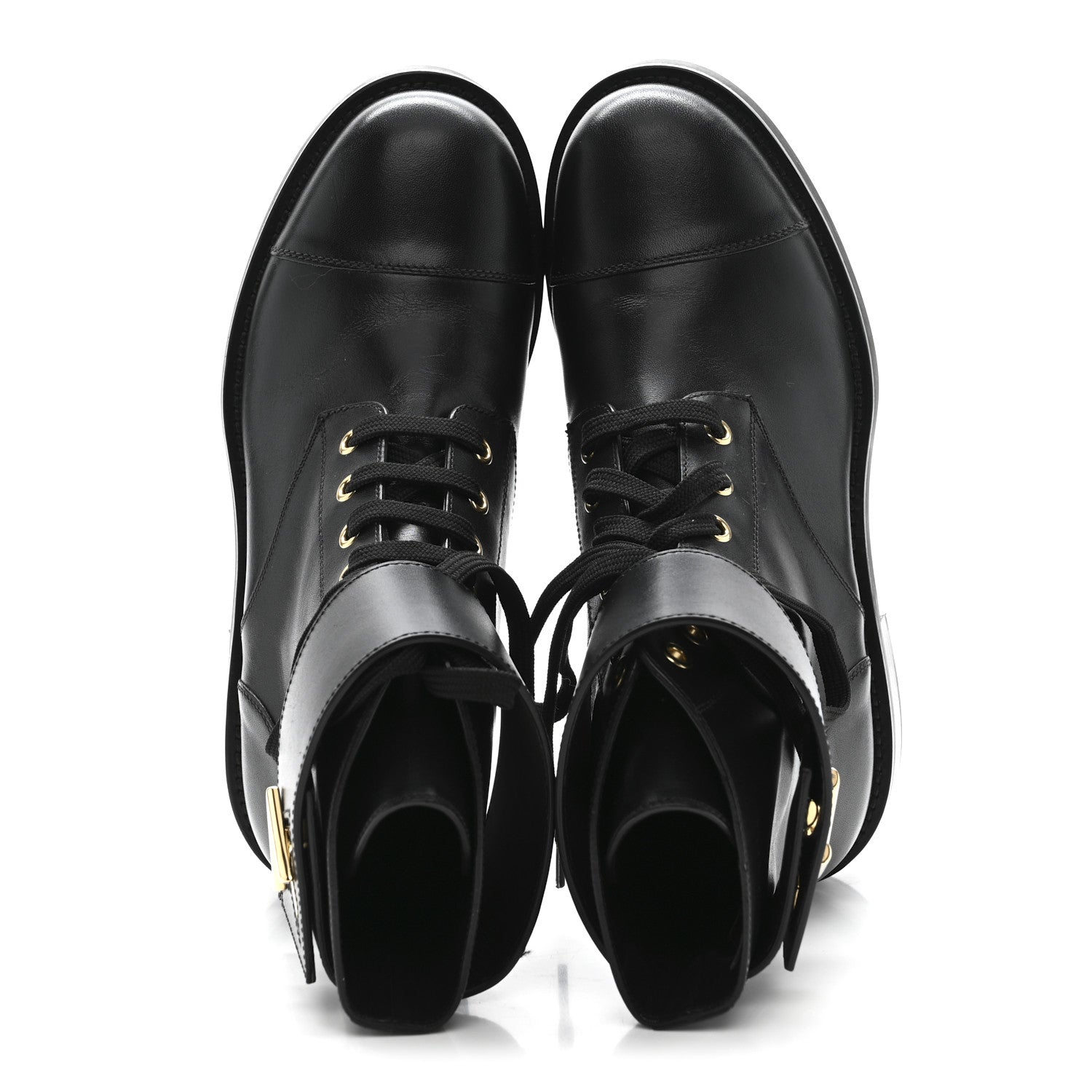 Louis Vuitton Calfskin Wonderland Flat Ranger Boots 37 Black 2 of 8