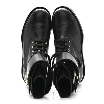 Louis Vuitton Calfskin Wonderland Flat Ranger Boots 37 Black 2 of 8