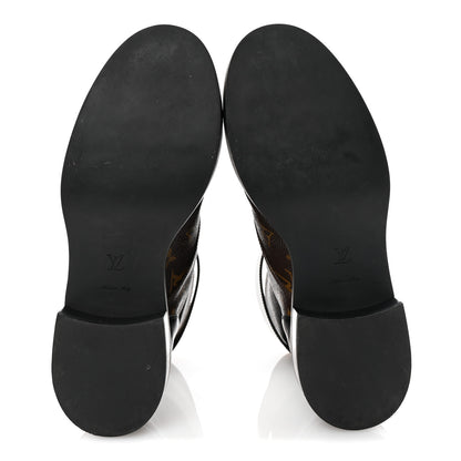 Louis Vuitton Calfskin Monogram Wonderland Flat Ranger Boots 40 Black 6 of 9