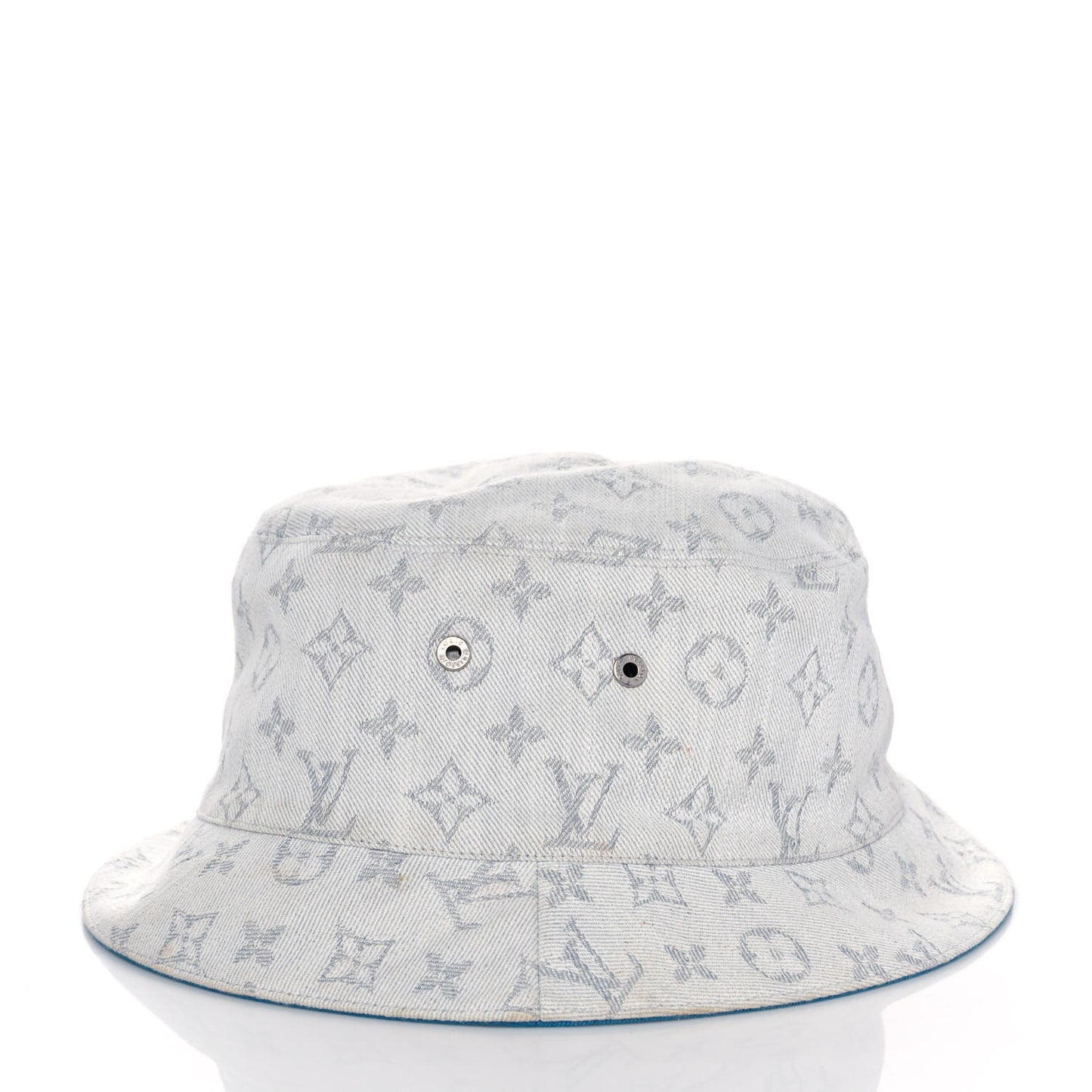Monogram Denim Transformable Bob Bucket Hat 60 White Blue