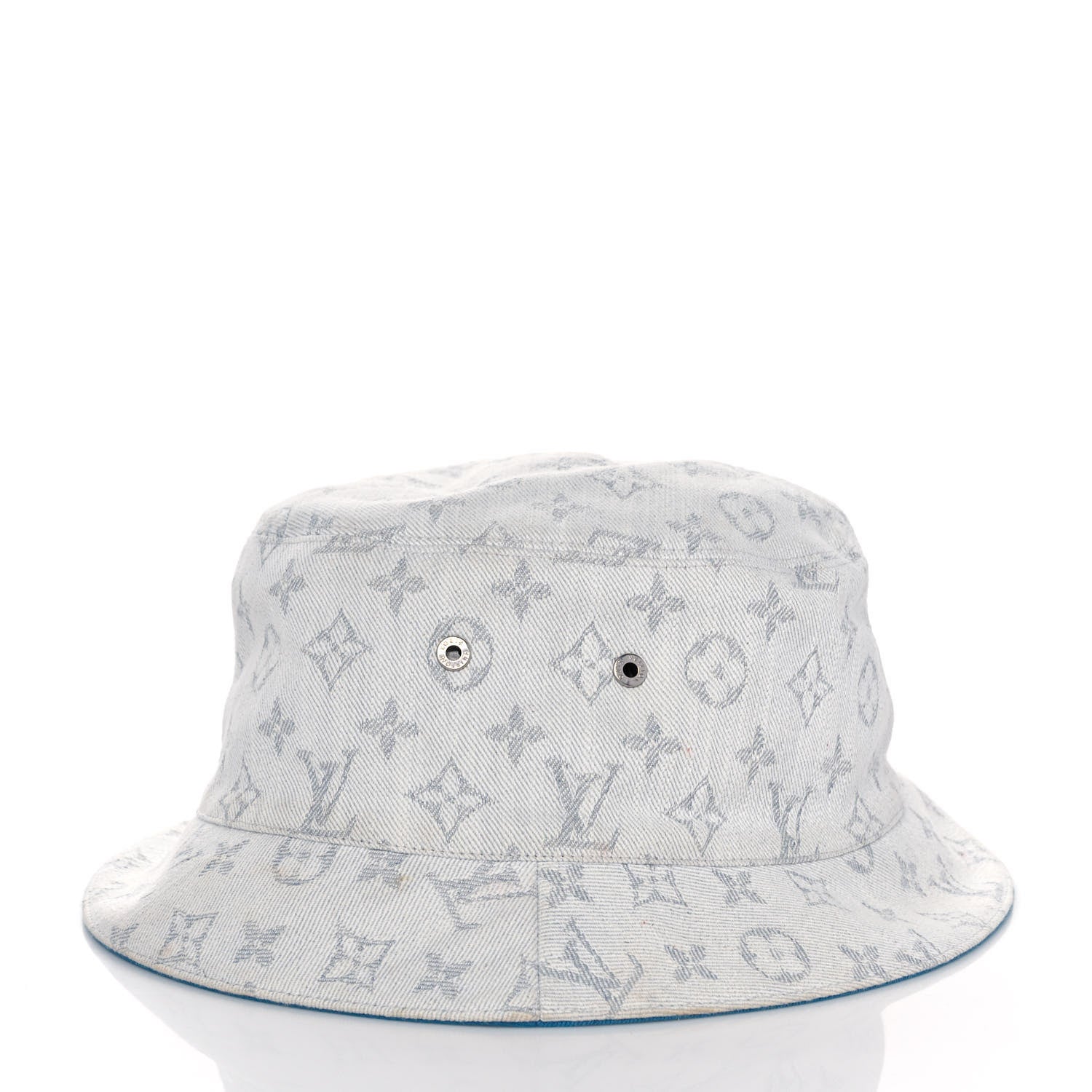 Louis Vuitton Monogram Denim Transformable Bob Bucket Hat 60 White Blue 3 of 12