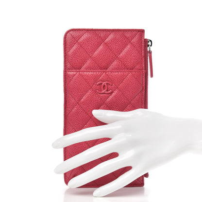 Chanel Caviar Quilted Classic Flat Wallet Pouch Pink 2 of 7