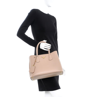 Prada Saffiano Cuir Medium Double Bag Cammeo 3 of 12