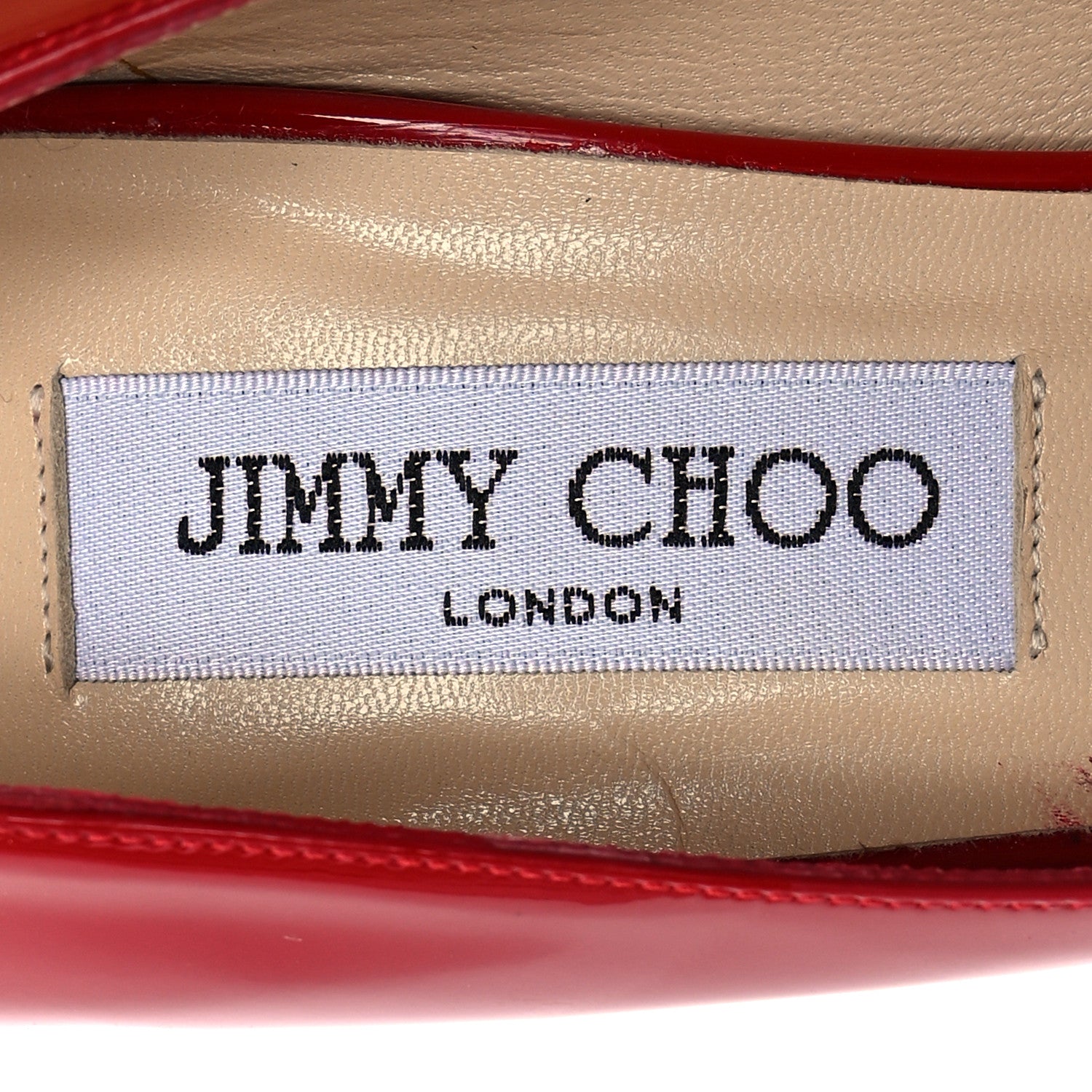 Jimmy Choo Patent Calfskin Crown 120 Peep Toe Platform Pumps 37.5 Red 7 of 8