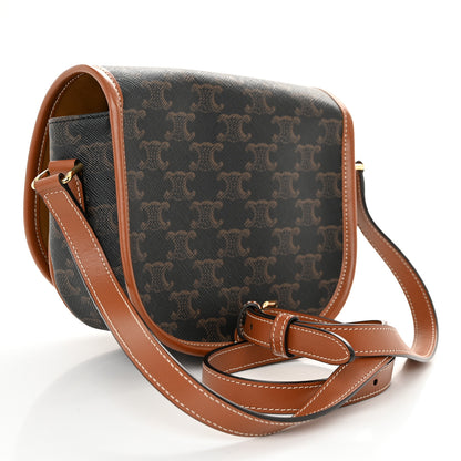 Celine Triomphe Canvas Medium Folco Bag Tan 3 of 9