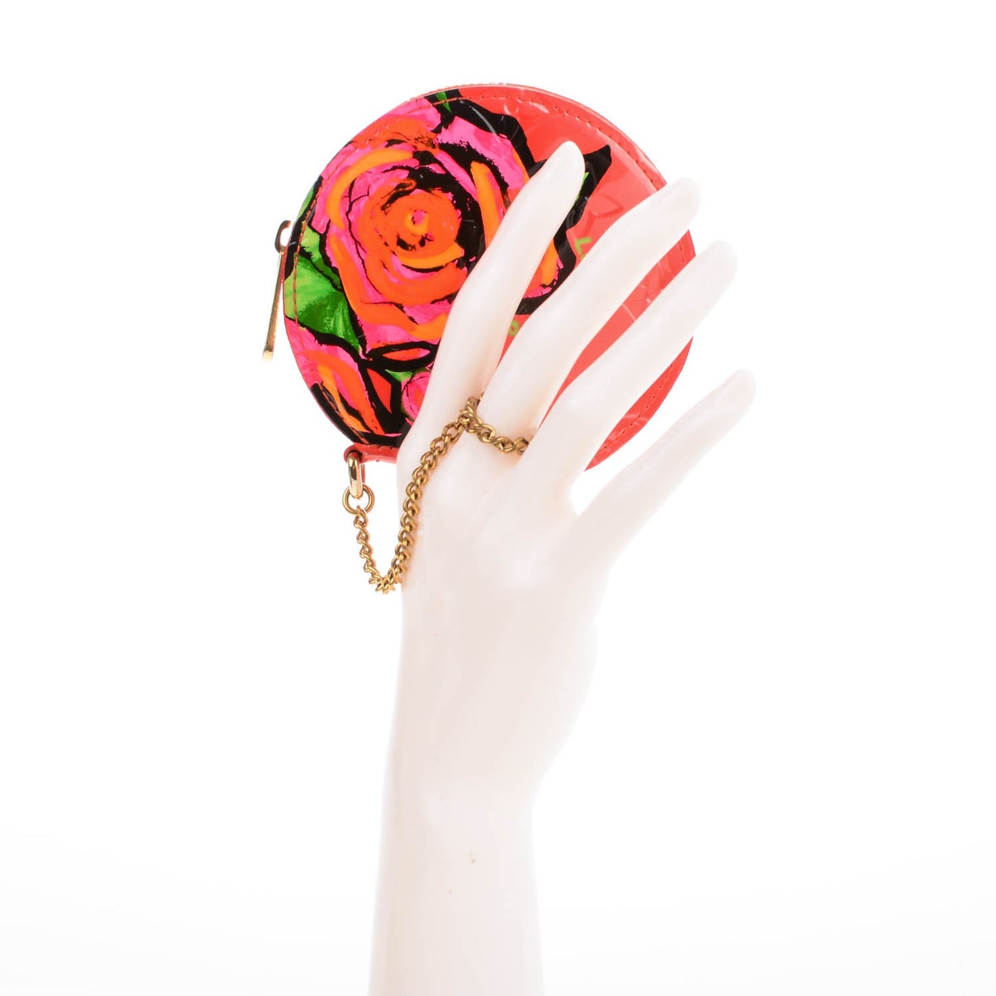 Vernis Roses Chapeau Coin Purse Orange Sunset