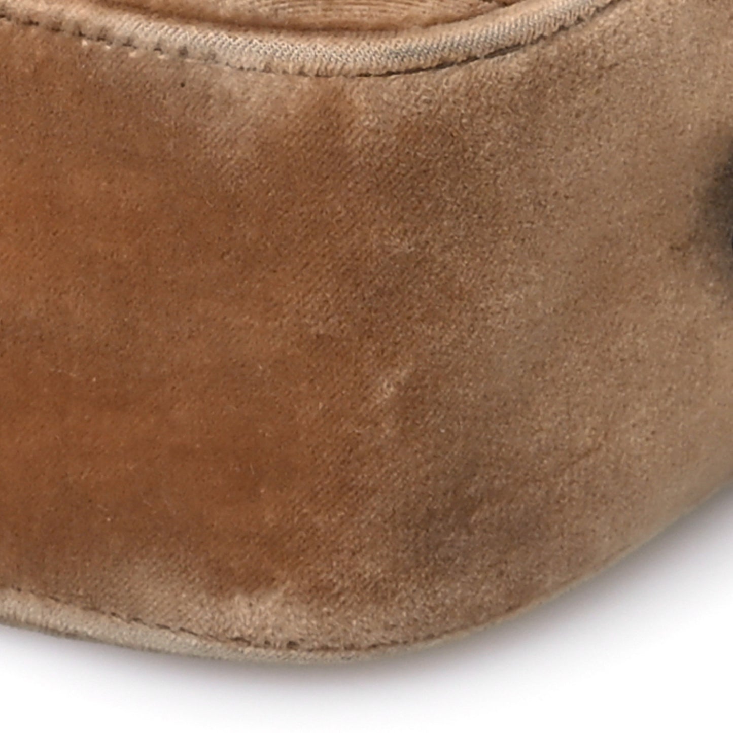 Velvet Matelasse Small GG Marmont Chain Shoulder Bag Taupe