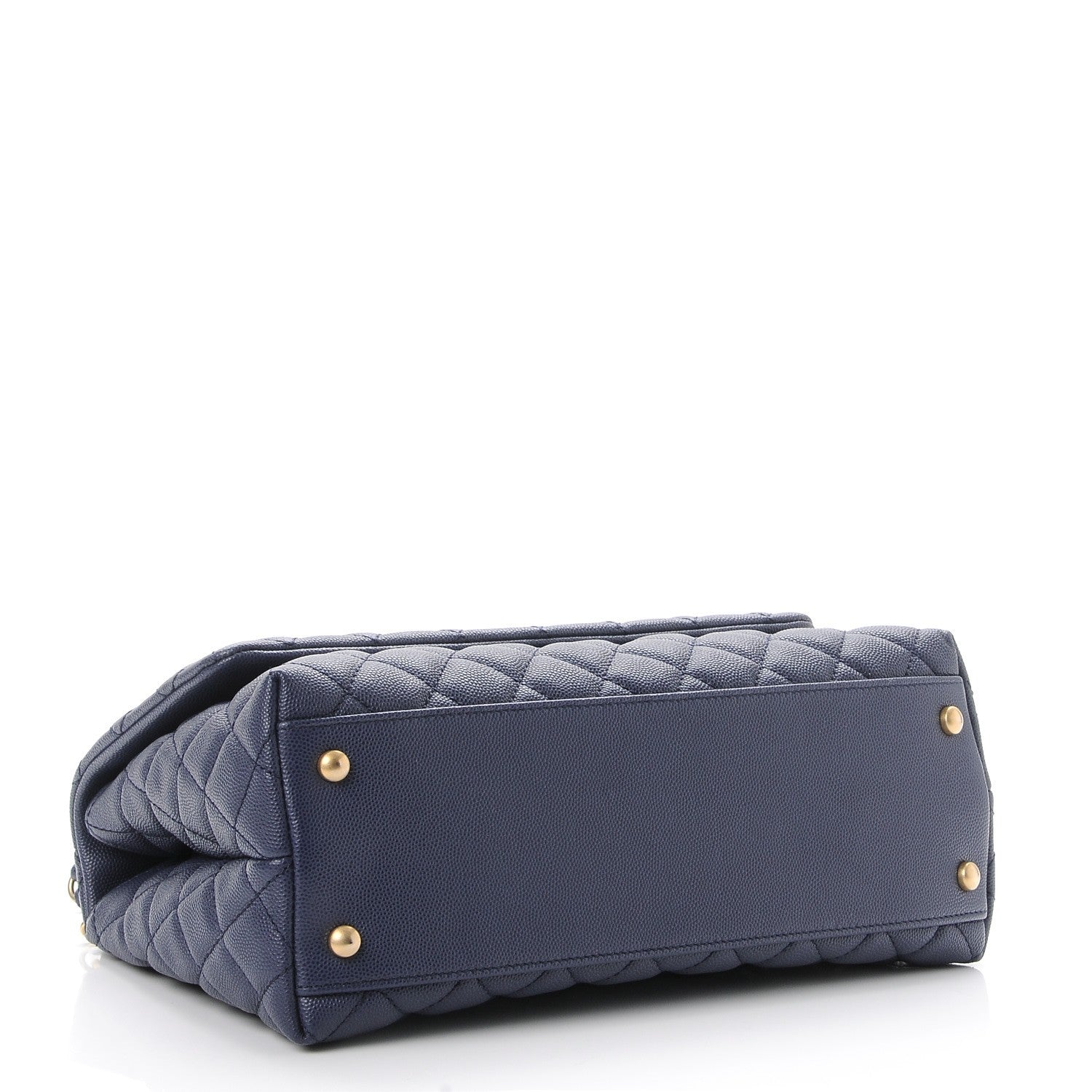 Chanel Caviar Lizard Quilted Small Coco Handle Flap Navy 5 of 8