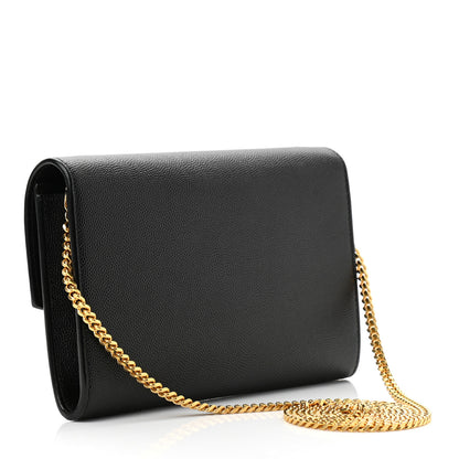 Saint Laurent Grain De Poudre Uptown Chain Wallet Black 4 of 10