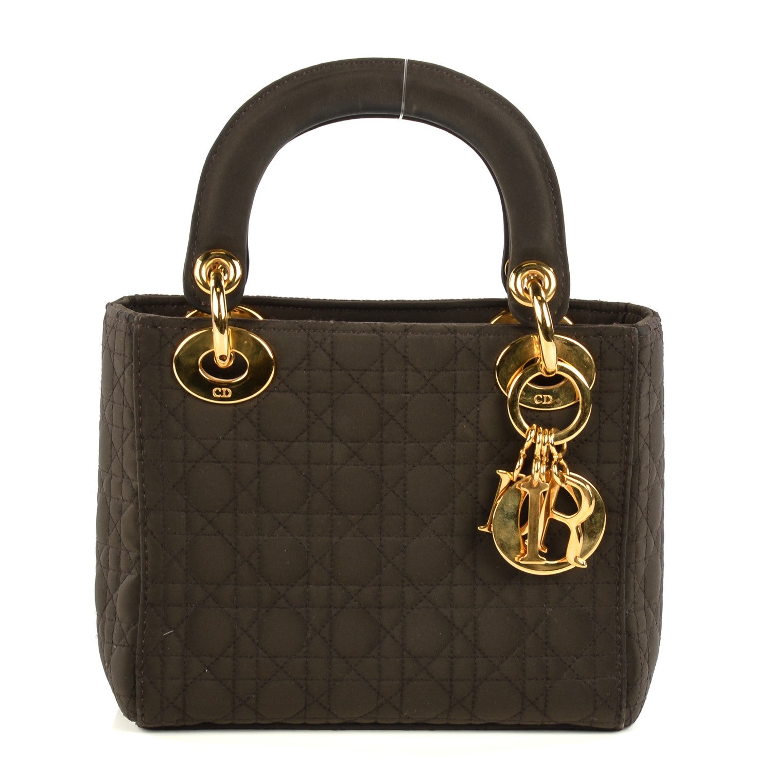 Christian Dior Nylon Cannage Mini Lady Dior Brown 1 of 9