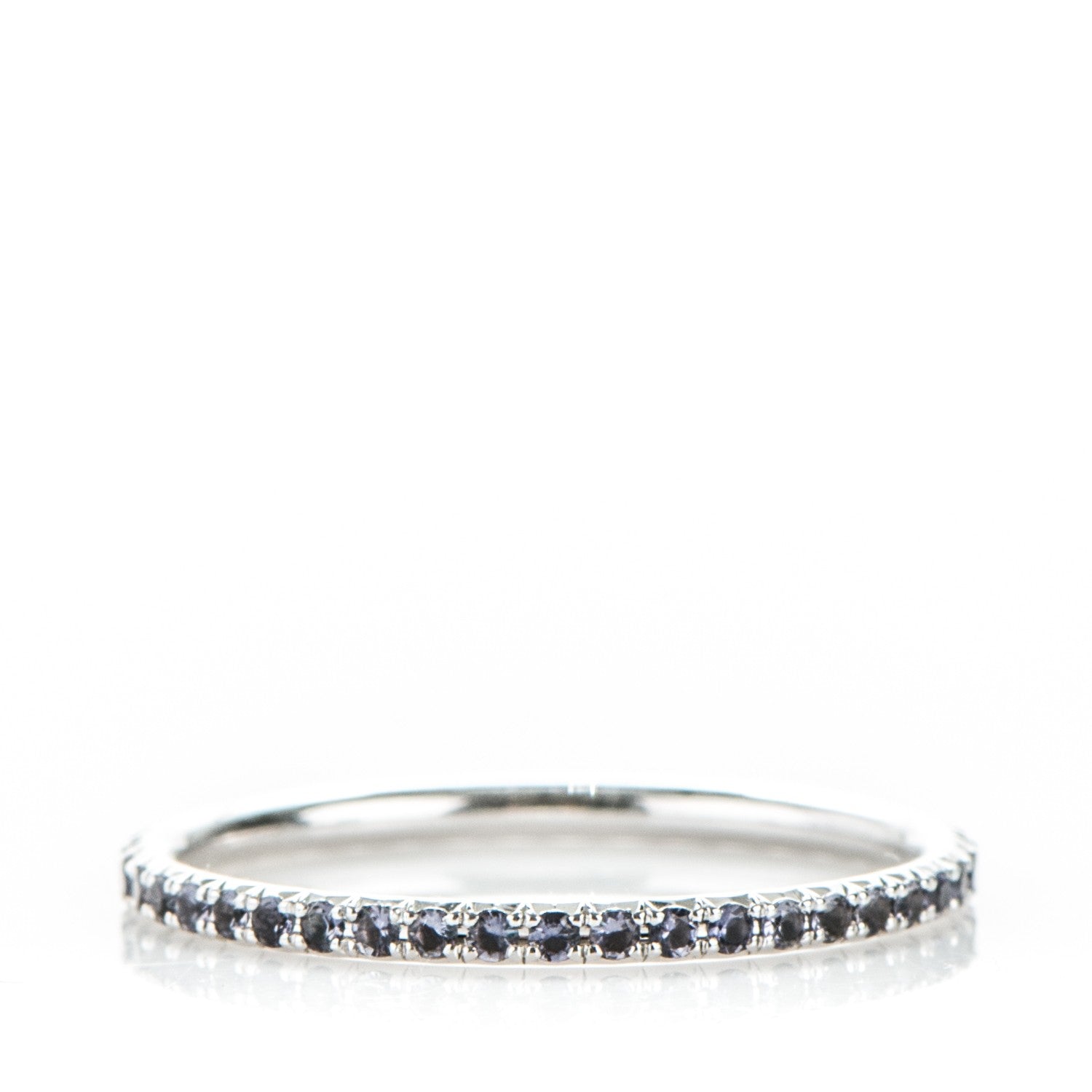 Tiffany 18K White Gold Iolite Metro Ring 7 1 of 6