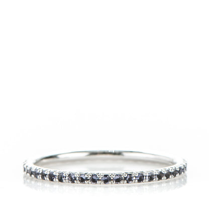 Tiffany 18K White Gold Iolite Metro Ring 7 1 of 6