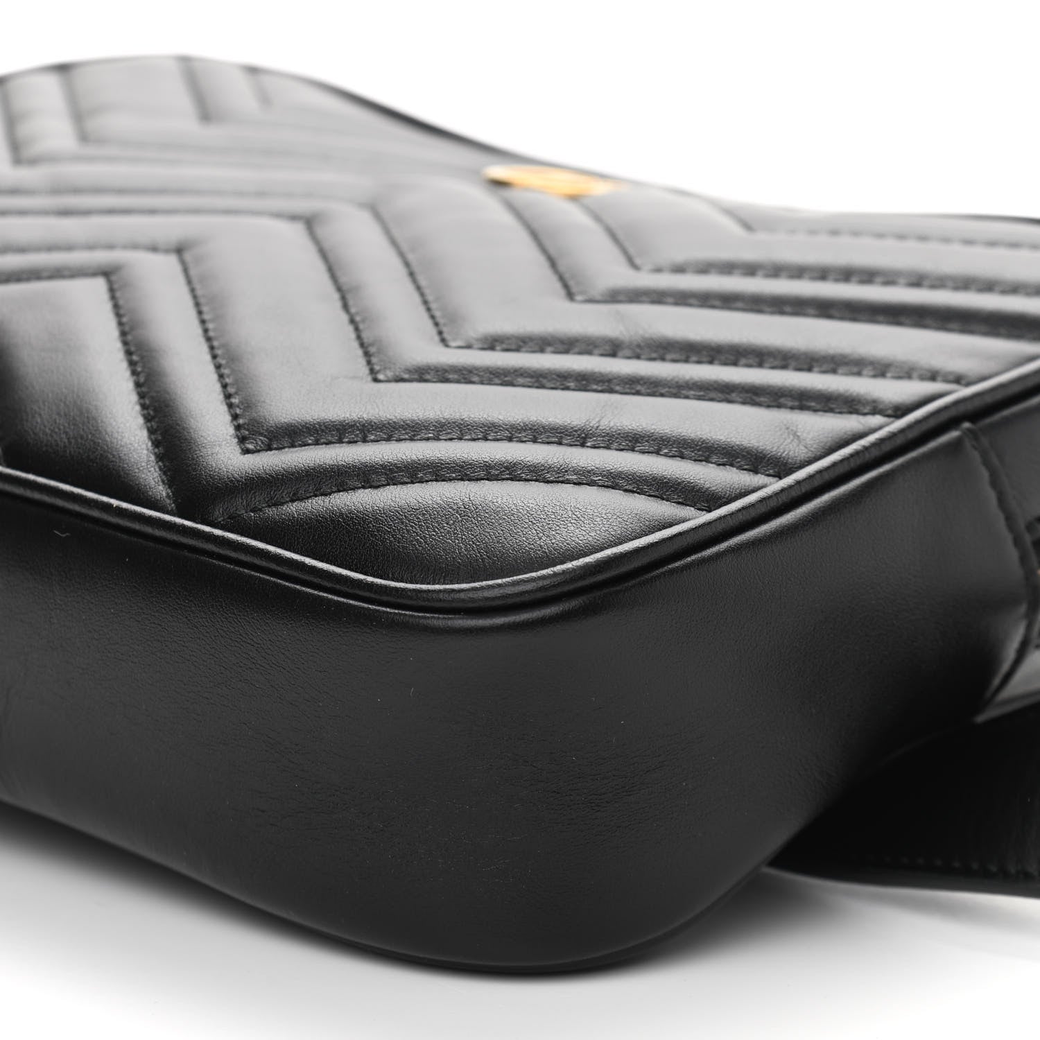 Gucci Calfskin Matelasse Mens GG Marmont Belt Bag 90 36 Black 10 of 10