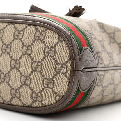 Gucci GG Supreme Monogram Web Small Ophidia Bucket Bag Brown 11 of 12