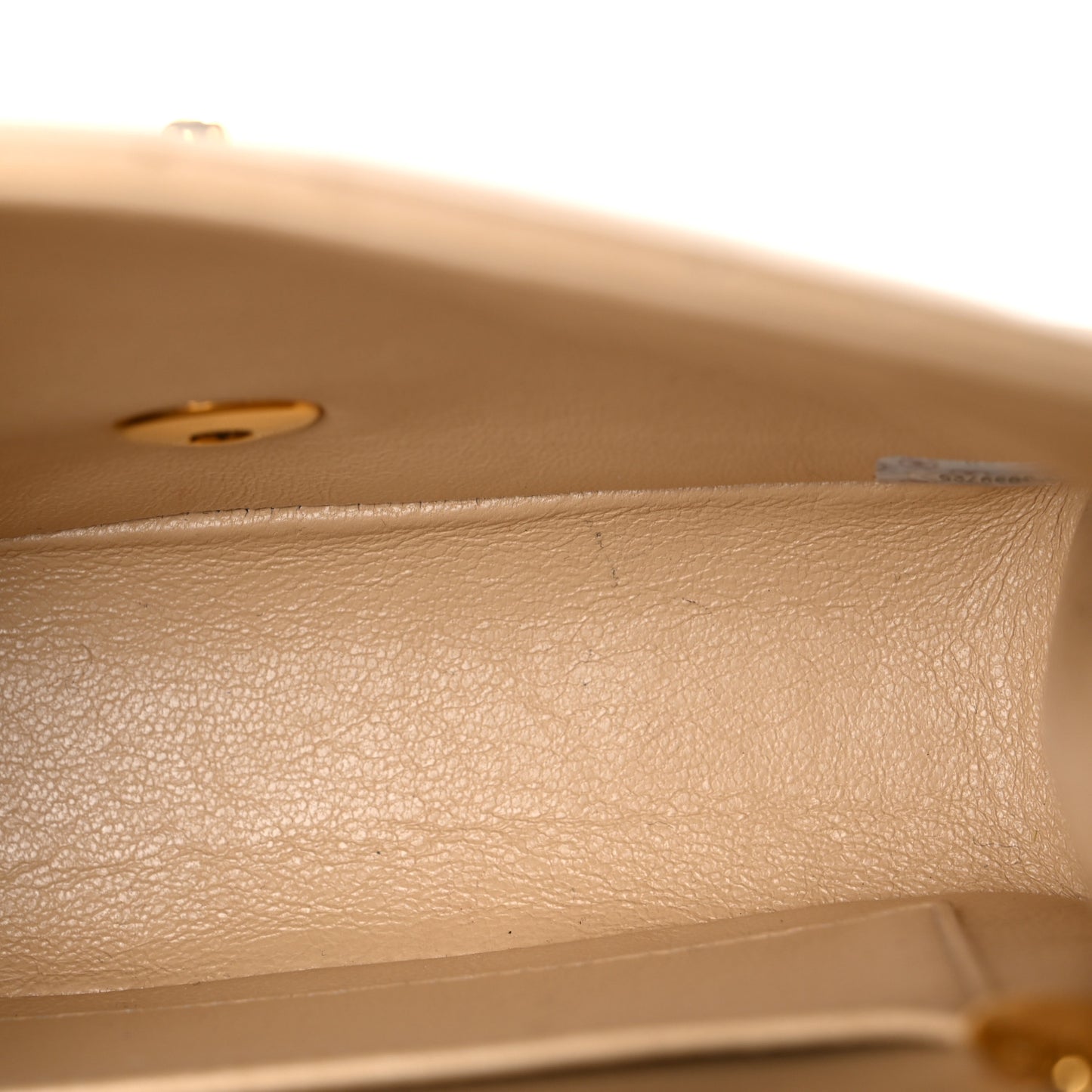 Lambskin Quilted Mini Square Flap Beige