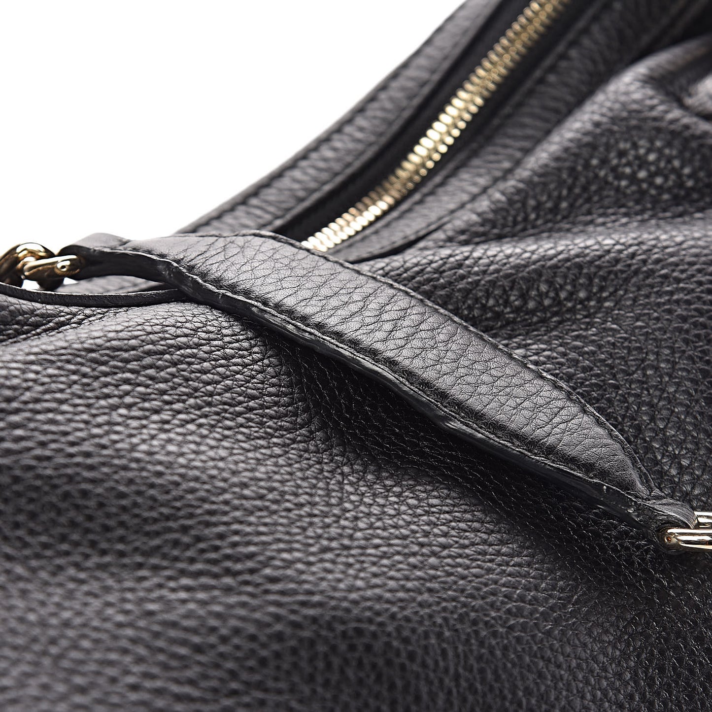 Pebbled Calfskin Medium Soho Chain Hobo Black