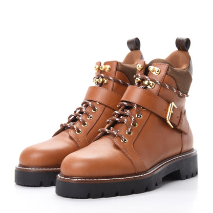 Louis Vuitton Calfskin Territory Ranger Combat Boots 38 Cognac 3 of 8