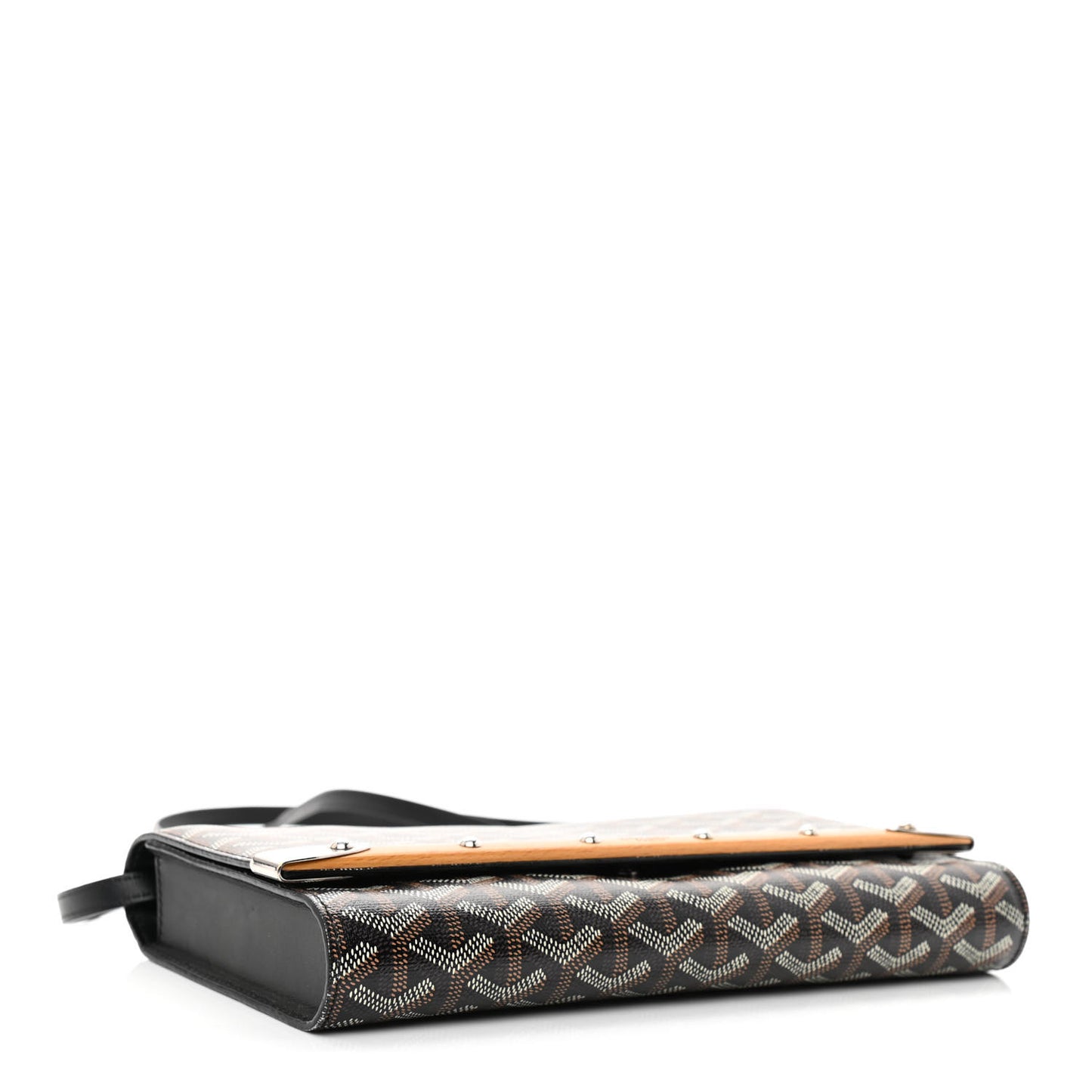Goyardine Monte Carlo Bois Clutch With Strap Black