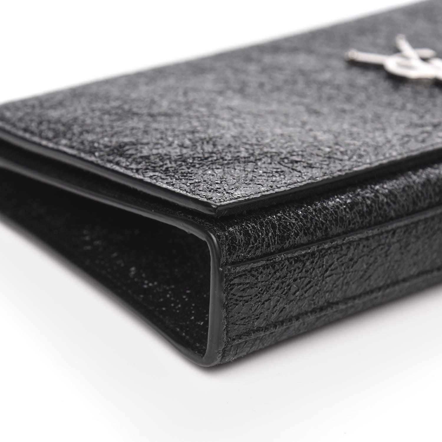 Saint Laurent Glitter Classic Monogram Cassandre Tassel Clutch Black 7 of 10