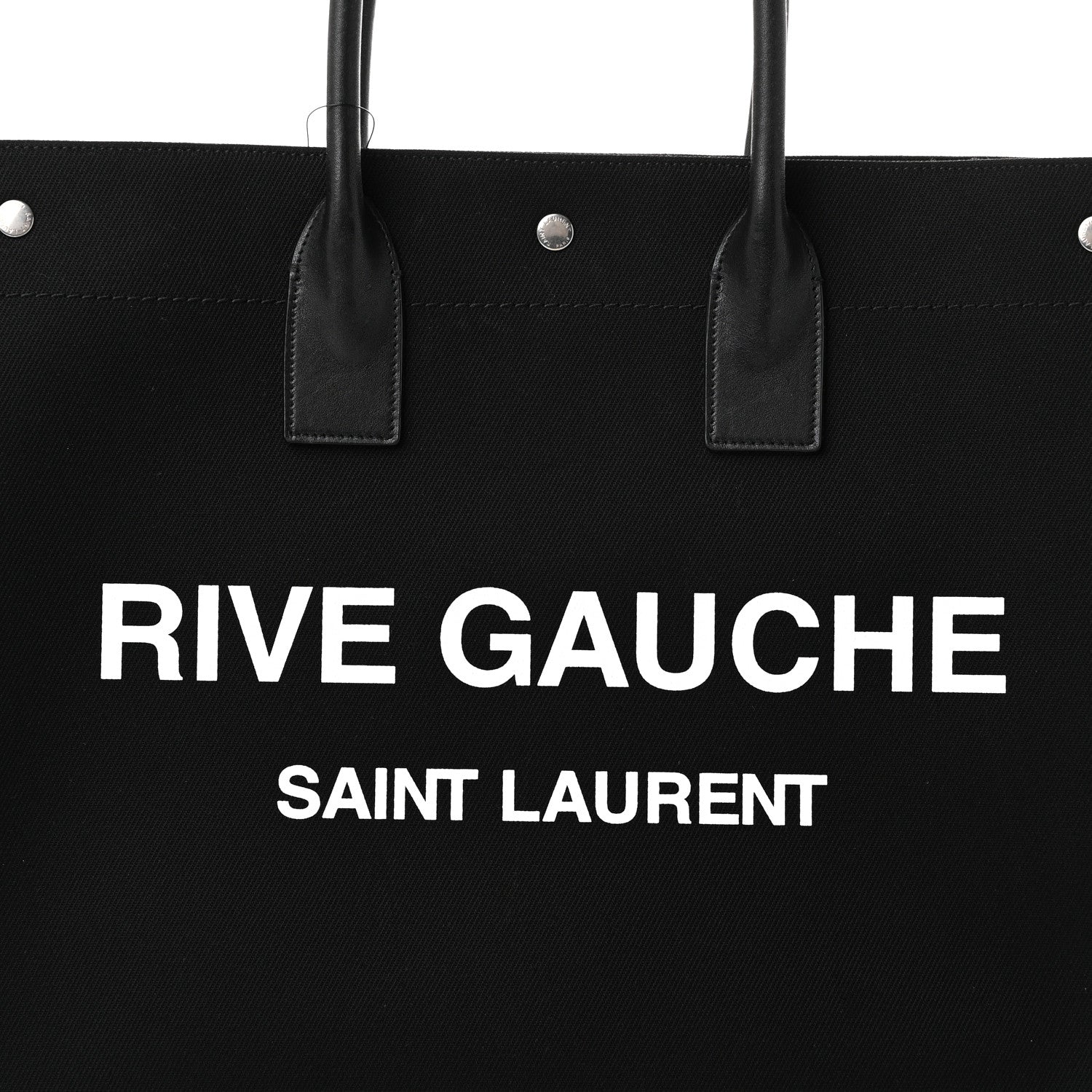 Saint Laurent Linen Calfskin Rive Gauche Tote Black 7 of 9